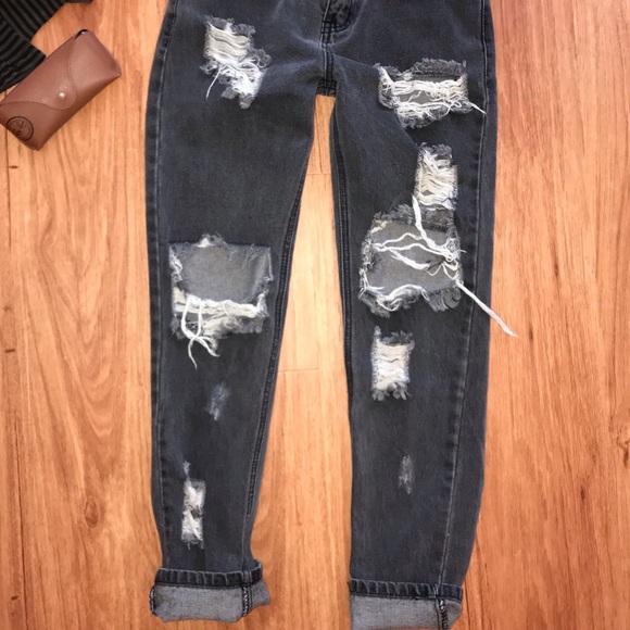 Black ONE TEASPOON trashed freebird jeans - Picture 3 of 7